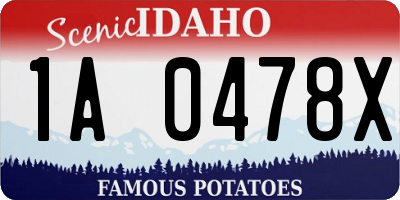 ID license plate 1A0478X
