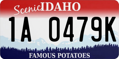 ID license plate 1A0479K
