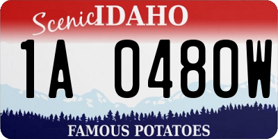 ID license plate 1A0480W