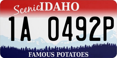 ID license plate 1A0492P