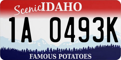 ID license plate 1A0493K