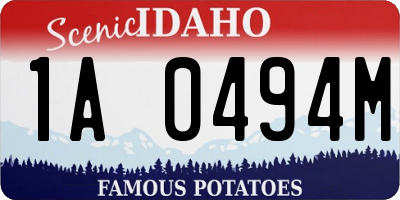 ID license plate 1A0494M
