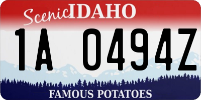 ID license plate 1A0494Z