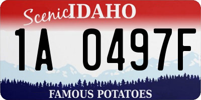 ID license plate 1A0497F