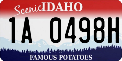 ID license plate 1A0498H