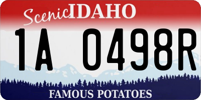 ID license plate 1A0498R
