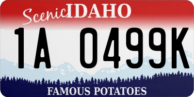 ID license plate 1A0499K