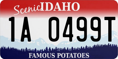 ID license plate 1A0499T