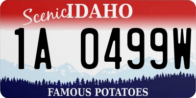 ID license plate 1A0499W