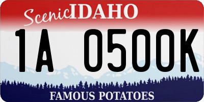 ID license plate 1A0500K