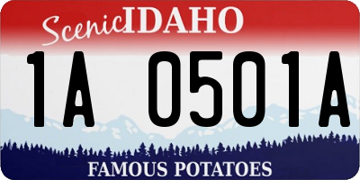 ID license plate 1A0501A