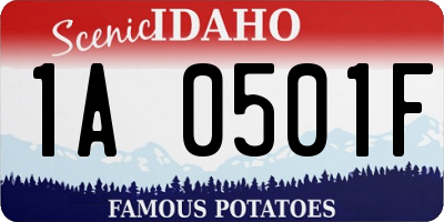 ID license plate 1A0501F