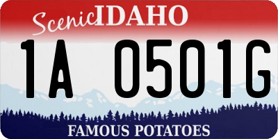 ID license plate 1A0501G