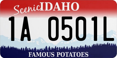 ID license plate 1A0501L