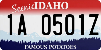 ID license plate 1A0501Z