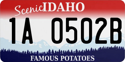 ID license plate 1A0502B