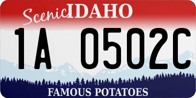 ID license plate 1A0502C