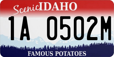 ID license plate 1A0502M