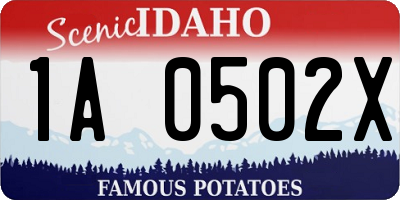 ID license plate 1A0502X
