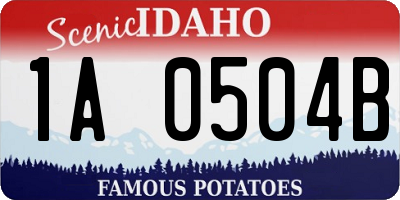 ID license plate 1A0504B