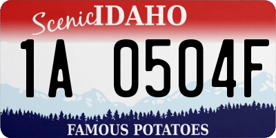 ID license plate 1A0504F