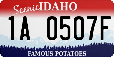 ID license plate 1A0507F