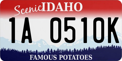 ID license plate 1A0510K