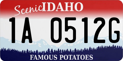 ID license plate 1A0512G