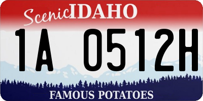 ID license plate 1A0512H