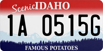 ID license plate 1A0515G