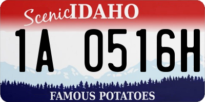 ID license plate 1A0516H