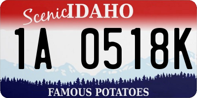 ID license plate 1A0518K