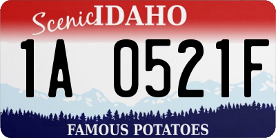 ID license plate 1A0521F