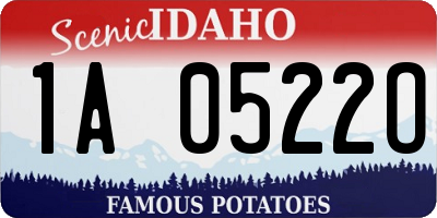 ID license plate 1A0522O