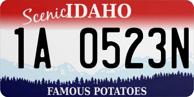 ID license plate 1A0523N