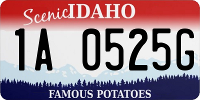 ID license plate 1A0525G