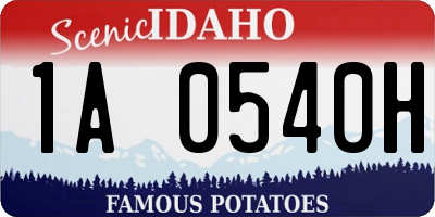 ID license plate 1A0540H