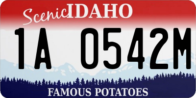 ID license plate 1A0542M