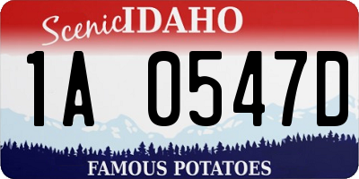 ID license plate 1A0547D