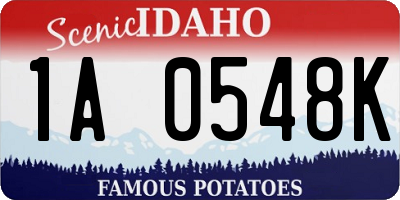 ID license plate 1A0548K