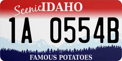 ID license plate 1A0554B