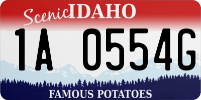 ID license plate 1A0554G
