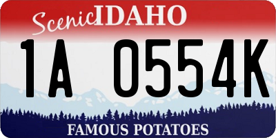 ID license plate 1A0554K