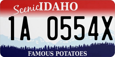 ID license plate 1A0554X