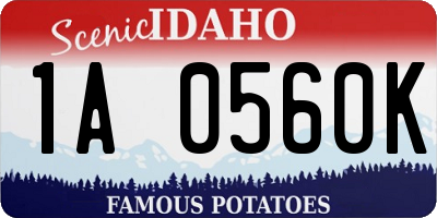 ID license plate 1A0560K