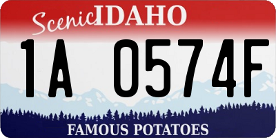 ID license plate 1A0574F