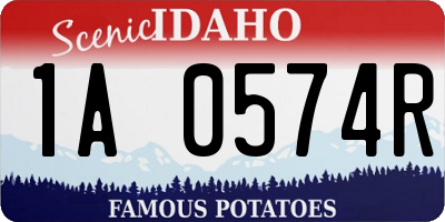 ID license plate 1A0574R