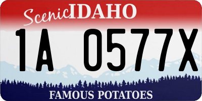 ID license plate 1A0577X
