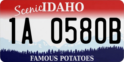 ID license plate 1A0580B