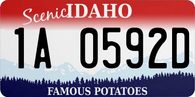 ID license plate 1A0592D
